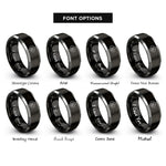 font options for inside engraving on black & gray julia set rings