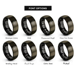 font options for inside engraving on gunmetal & black julia set rings