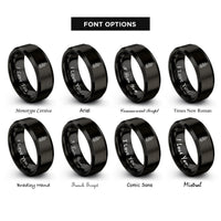 font options for inside engraving on black july larkspur rings