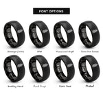 font options for inside engraving on black july larkspur rings