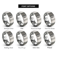 font options for inside engraving on silver july larkspur rings