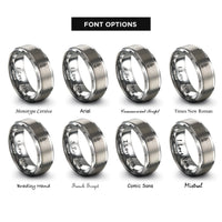 font options for inside engraving on gray july larkspur rings