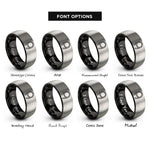 font options for inside engraving on black & gray jump rope coiled rings