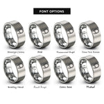 font options for inside engraving on silver jump rope coiled rings