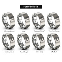 font options for inside engraving on silver jump rope coiled rings