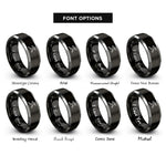 font options for inside engraving on black & grey jump silhouette rings