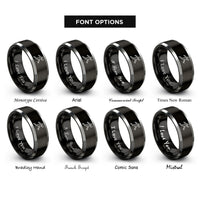 font options for inside engraving on black & grey jump silhouette rings