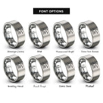 font options for inside engraving on gray jumping dolphin wave rings