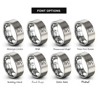 font options for inside engraving on gray jumping dolphin wave rings