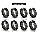 font options for inside engraving on black & grey jumping fence rings