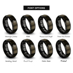font options for inside engraving on gunmetal & black jumping fence rings