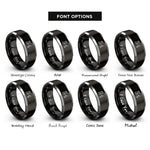font options for inside engraving on black & gray jumping fish rings