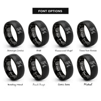 font options for inside engraving on black jumping fish rings