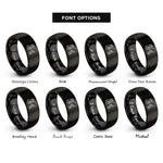 font options for inside engraving on black jumping fish rings