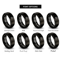 font options for inside engraving on black jumping fish rings
