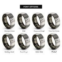 font options for inside engraving on gunmetal & grey jumping fish rings