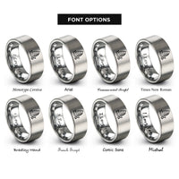 font options for inside engraving on grey junk rig wave rings