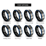 font options for inside engraving on black & blue & silver jupiter rings