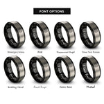 font options for inside engraving on black & silver jupiter rings