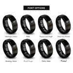 font options for inside engraving on black jupiter rings