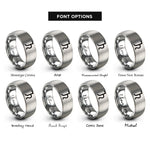 font options for inside engraving on gray jupiter rings