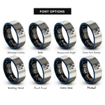 font options for inside engraving on black & blue & silver justice rings