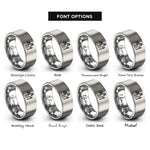 font options for inside engraving on gray justice rings