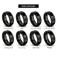 font options for inside engraving on black k9 handler rings