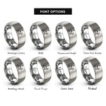 font options for inside engraving on gray k9 handler rings