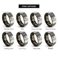 font options for inside engraving on gunmetal & silver k9 handler rings
