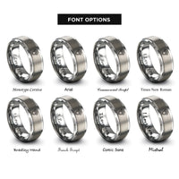font options for inside engraving on grey k9 paw badge rings