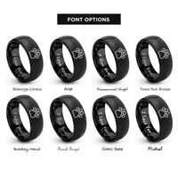 font options for inside engraving on black k9 paw print rings