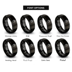 font options for inside engraving on black k9 paw print rings