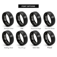 font options for inside engraving on black kabbalah life rings