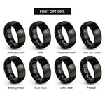 font options for inside engraving on black kabbalah life rings