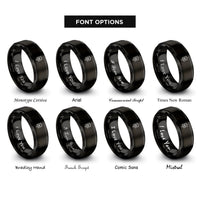font options for inside engraving on black kabbalah life rings