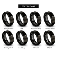 font options for inside engraving on black kabob skewer rings