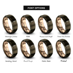 font options for inside engraving on gunmetal & rose gold kabob skewer rings