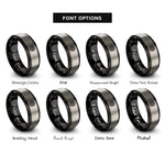font options for inside engraving on black & grey kagome lattice rings