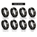 font options for inside engraving on black & grey kagome lattice rings