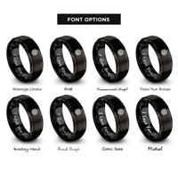 font options for inside engraving on black kagome lattice rings