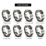 font options for inside engraving on silver kagome lattice rings