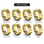 font options for inside engraving on gold kalash pot rings