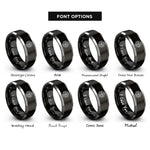 font options for inside engraving on black & grey kali yantra rings