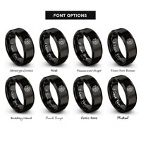 font options for inside engraving on black kali yantra rings