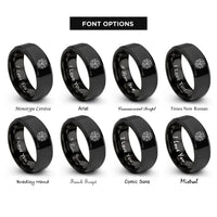 font options for inside engraving on black kali yantra rings