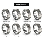 font options for inside engraving on gray kali yantra rings
