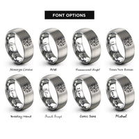font options for inside engraving on gray kali yantra rings