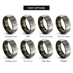 font options for inside engraving on gunmetal & silver kali yantra rings
