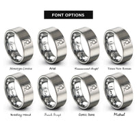 font options for inside engraving on gray kama rings